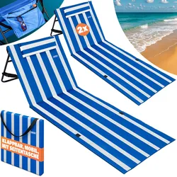 DETEX® Strandliege Leicht Gepolstert Faltbar mit Rückenlehne