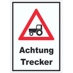 Achtung Trecker Aufkleber A0 (841x1189mm)