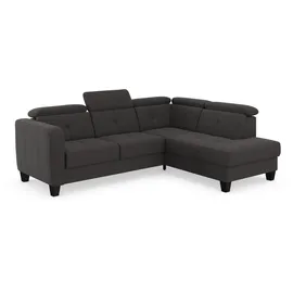 sit&more Ecksofa SIT & MORE "Belluci L-Form", grau (fango), B:249cm H:85cm T:195cm, Sofas, Ecksofa, inklusive Federkern, wahlweise mit Bettfunktion und Bettkasten