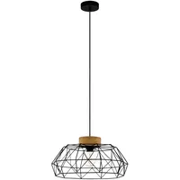 EGLO Padstow 1-flg. 110 cm schwarz Holz-Stahl