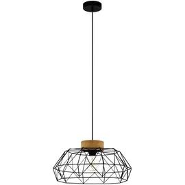 EGLO Padstow 1-flg. 110 cm schwarz Holz-Stahl