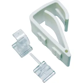 GARDINIA Klemmträger Easy Click für Vitragestangen/Caféhausstangen, 2 Stück, Weiß
