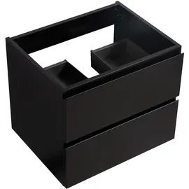 Badplaats Waschbeckenunterschrank Angela 2 Schubladen 60 x 50 x 48 cm Schwarz Matt