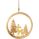 creativ home Dekohänger CREATIV HOME "Ringhänger", gold, T:2,5cm Ø:25cm, Dekohänger, mit Weihnachtsmotiv