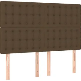 vidaXL Boxspringbett mit Matratze & LED Dunkelbraun 140x200 cm Stoff
