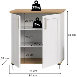 xonox.home Highboard 84 x 88 x 37 cm Weiß