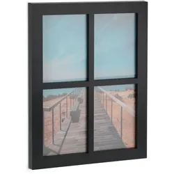 Relaxdays Bilderrahmen 4 Bilder Collage Schwarz,Transparent