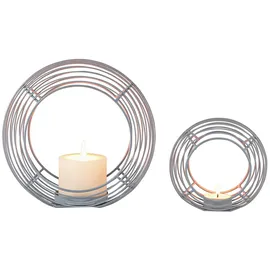 Marrakesch Orient & Mediterran Interior 2er Set Skandinavische Deko Teelichthalter Kerzenhalter Looba Grau