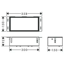 Hansgrohe XtraStoris Safe Wandnische 150x300x100mm mit befliesbarer Tür und integriertem Absperrventil
