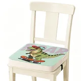 Sitzerhöhung Stuhl, 40 x 40 x 9 cm Tragbare Sitzerhöhung, Sitzerhöhung Sitzkissen mit 2 Sicherheits Schnalle Rutschfeste & Anti-Rutsch-Boden für Zuhause Unterwegs (Dinosaurier)