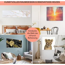 Klarstein Infrarotheizung mit Thermostat, 720W Elektroheizung, Bild-Infrarotheizung zur Wandmontage, IR Paneel mit Fernbedienung & Timer, Feuchtrau... - Bunt