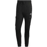 Adidas Essentials Fleece Regular Tapered Cargo Jogginghose, Schwarz-weiss, S