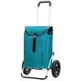 Andersen Shopper Manufraktur ANDERSEN Einkaufstrolley Royal Shopper Ortlieb Petrol 49 L Handwagen, wasserdicht, wetterfest, Aluminium, klappbar, luftbereiftes Kugellagerrad