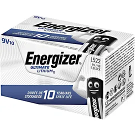 Energizer Ultimate 6LR61 9 V Block-Batterie Lithium 9 V 10 St.
