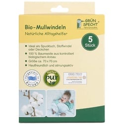 Grünspecht Naturprodukte 5 Mullwindeln 70x70cm - weiß Windeln & Wickeln 5 ct