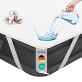 Komfortec Matratzenschoner 180x200cm | Baumwolle, Atmungsaktiv, Anti-Allergie, Kein Knistern | Oeko-TEX Zertifiziert | wasserdichte Matratzenauflage | Bequeme Passform, einfache Reinigung, langlebig