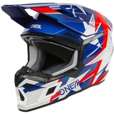 O'Neal 3SRS Ride Motocross Helm, weiss-rot-blau, Größe XL