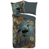 Muller Textil Savaya Blumen Petrol 135 x 200 cm + 2 x 80 x 80 cm