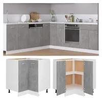 vidaXL Eckunterschrank Lyon 75,5 x 75,5 x 81,5 cm Grau