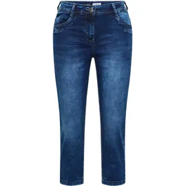 Cecil 3/4 Slim Leg Jeans im Casual Fit mid Blue used wash, 27 - 27W / 22L