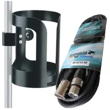 K&M 16022 Universal Getränkehalter mit Mikrofonkabel 6m, Mikrofon Zubehör
