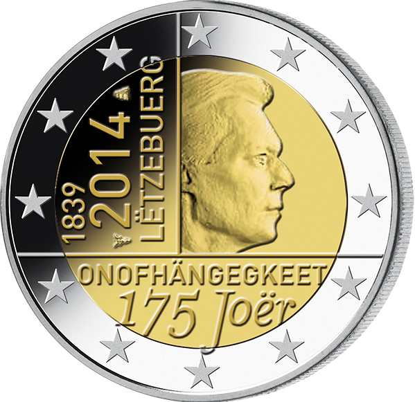 2 Euro Gedenkmünze "175 Jahre unabhängiger Staat" 2014 aus Luxemburg