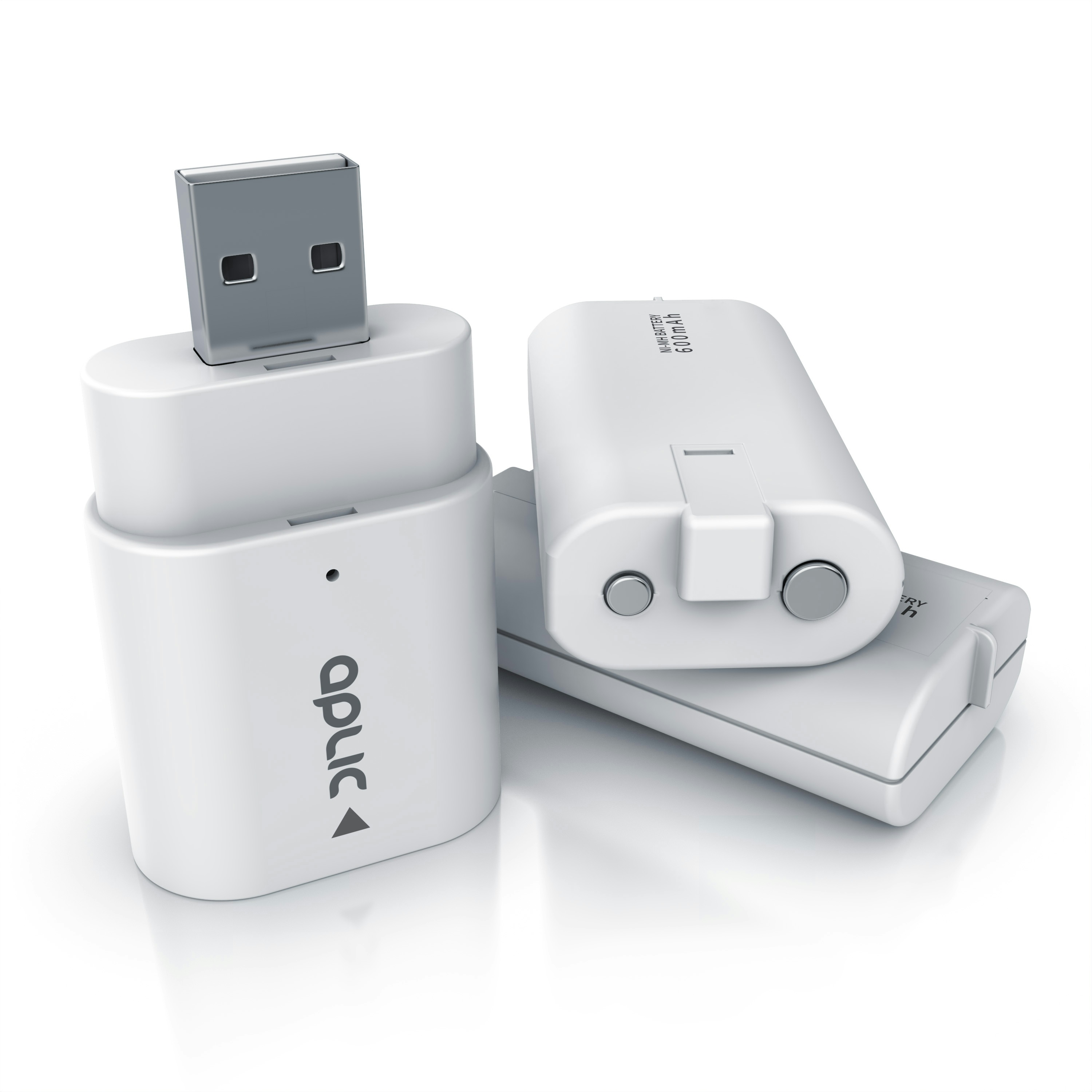 Aplic Ladegerät für XBox One Controller und Xbox Series Gamepad - 2 x Akkus 600 mAh für Gamepads - Ladeadapter - für / kompatibel mit XBox One S X