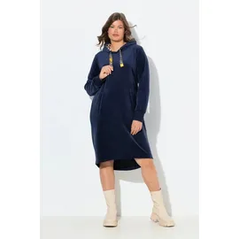 laurasøn Midikleid Kapuzenkleid Blau/Schwarz XXL