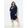 laurasøn Midikleid Kapuzenkleid Blau/Schwarz XXL