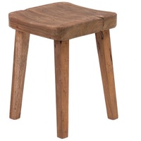 DESIGN DELIGHTS Rustikaler Holz HOCKER Lupo | 40x30 cm (HxB), Mahagoni & Teak | Sitzhocker, Pflanzenhocker, Holzhocker, Beistellhocker, Schemel