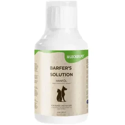 6 x 500 ml Lecker.Pet® Barfer's Solution 100 % Hanföl für Hunde & Katzen