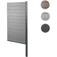 Mendler WPC-Sichtschutz Sarthe, Windschutz Zaun, Alu-Pfosten zum Einbetonieren ~