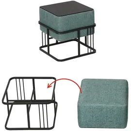 [en.casa] Hocker Tas 38 x 38 x 38 cm Grün
