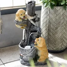 esotec Solarbrunnen Hundewelpen