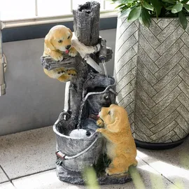esotec Solarbrunnen Hundewelpen