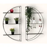 DanDiBo Ambiente Wandregal Metall Schwarz Rund 96460 Wandmontage 80 cm Modern Wand Wandhalter Regal Wanddeko