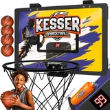 KESSER KESSER® Mini-Basketballkorb fürs Zimmer & Büro Tür-Basketballkorb Indoor Outdoor Basketball-Board für Kinder-Zimmer & Wandmontage Basketballbrett inkl. Ballnetz Pumpe | Ball