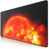 CSL Gaming Mauspad, XXL Schreibtischunterlage 900 x 400mm, Präzision & Geschwindigkeit, Rote Sonne