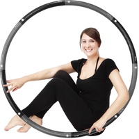 1,8kg Gewicht Hula Hoop Reifen Erwachsene Hullahub Reifen zum Abnehmen Hula Hoop Reifen für fortgeschrittene 8 Teiliger und 100 cm Fitnessgerät für Zuhause Hoola Hoop Fitness (1,8kg Schwarz-Grau)