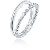 Elli Elli Ring Basic Twisted 2er Set 925 Silber Ringe Damen