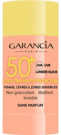 Garancia Unsichtbarer Sonnenschutzstick SPF50+ Für Gesicht Lippen Sensible Bereiche 15g