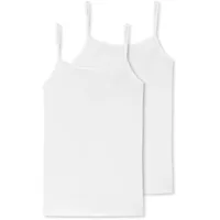 SCHIESSER Unterhemd SCHIESSER "Unterhemd 2er Pack", Damen, Gr. XL, N-Gr, weiß, Obermaterial: 95% Baumwolle CO. 5% Elasthan EL., Unterhemden Unterhemd
