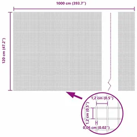vidaXL Geschweißter Drahtzaun Silber 1,2 x 10 m Stahl