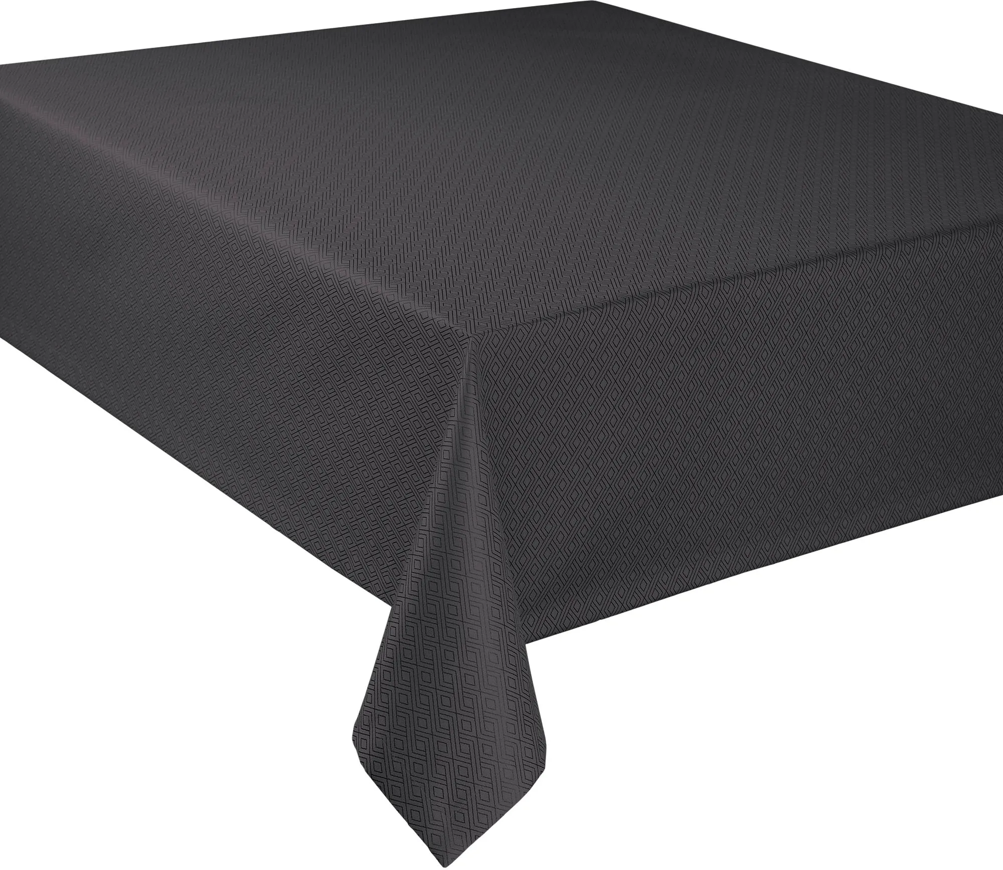 Tischdecke CURT BAUER "3947 Riga, mit Rautenmotiv, Damast-Tischwäsche", grau (graphit), B:130cm L:200cm, Damast-Halbzwirn, Tischdecken, aus 59% Baumwolle, 41% Polyester, merzerisiert, mit Fleckschutz