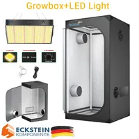 QITA Growbox Komplettset LED 80x80X160 Gewächshaus Growtent Zuchtzelt Indoor Pflanzenzelt mit 100W Vollspektrum Dimmbar Light