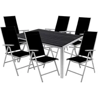 Mojawo 7tlg Gartenmöbel Set Gartengarnitur Outdoor Alu Non-Wood 180x90x74cm