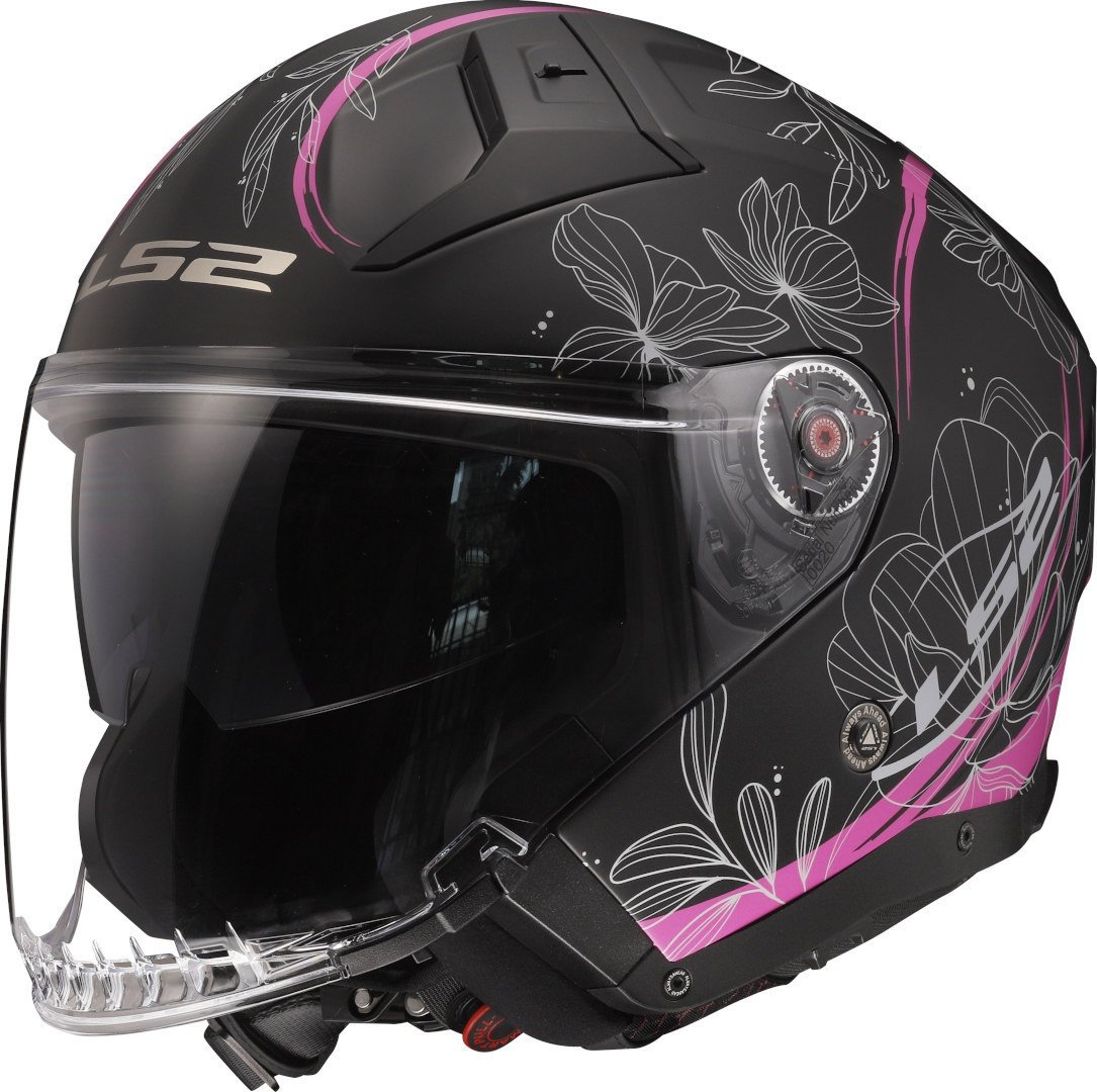 LS2 OF603 Infinity II Lotus Jethelm, schwarz-pink, Größe M für Männer