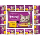 whiskas Adult 52x85 g Geflügelschmaus Nassfutter für Katzen in Sauce mit: Huhn, Truthahn,