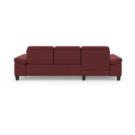 sit&more Ecksofa SIT & MORE "Westham L-Form", rot (bordeaux), B:275cm H:88cm T:172cm, 100% Polyester, Sofas, Ecksofa, Recamiere, mit oder ohne Bettfunktion, Bettkasten, Füße wengefarben
