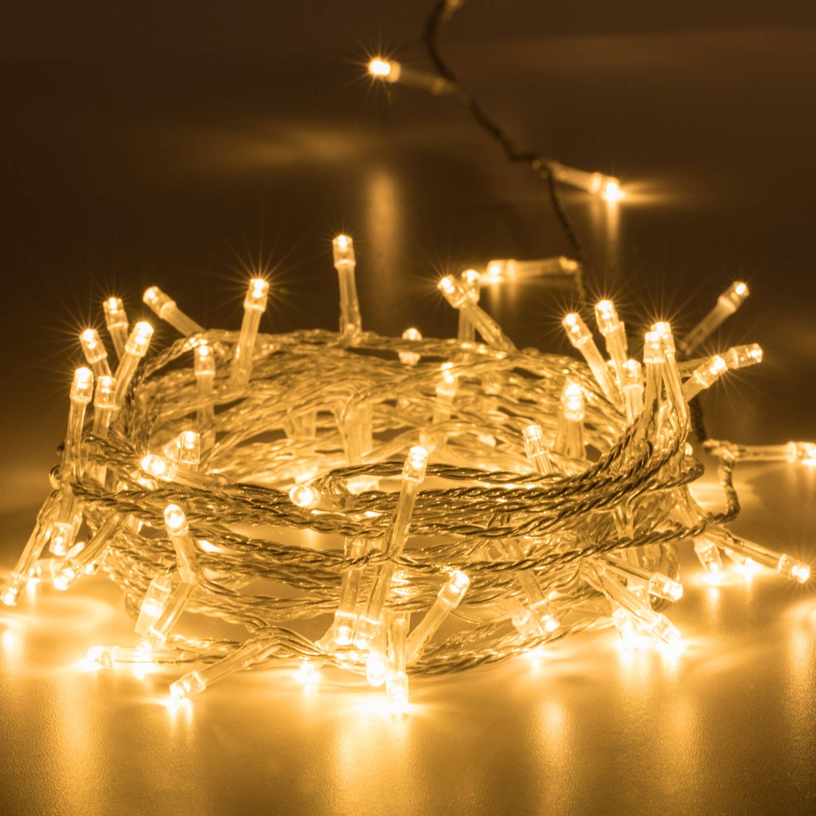 Avoalre 100 LEDs Lichterkette außen 10M, IP44 Wasserdicht warmweiß Lichterkette, 8 Modi mit Memoryfunktion Outdoor Weihnachtsbeleuchtung für Weihnachten Garten Party Geburtstag Hochzeit